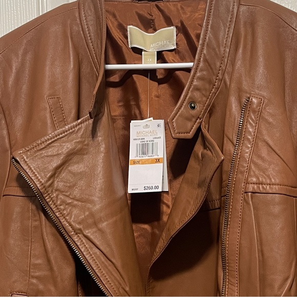 MICHAEL Michael Kors Tan Leather Jacket - Picture 10 of 13